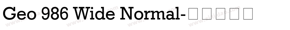Geo 986 Wide Normal字体转换